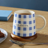 Argos Argos Home Blue Gingham Grandpa Ceramic Mug 270ml- Buy online at McGrocer