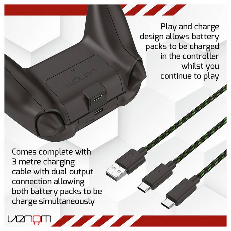 Venom twin rechargeable battery pack for Xbox Series X and One (British brand)