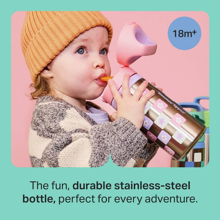 Tommee Tippee toddler flask with straw pink 355ml - British product