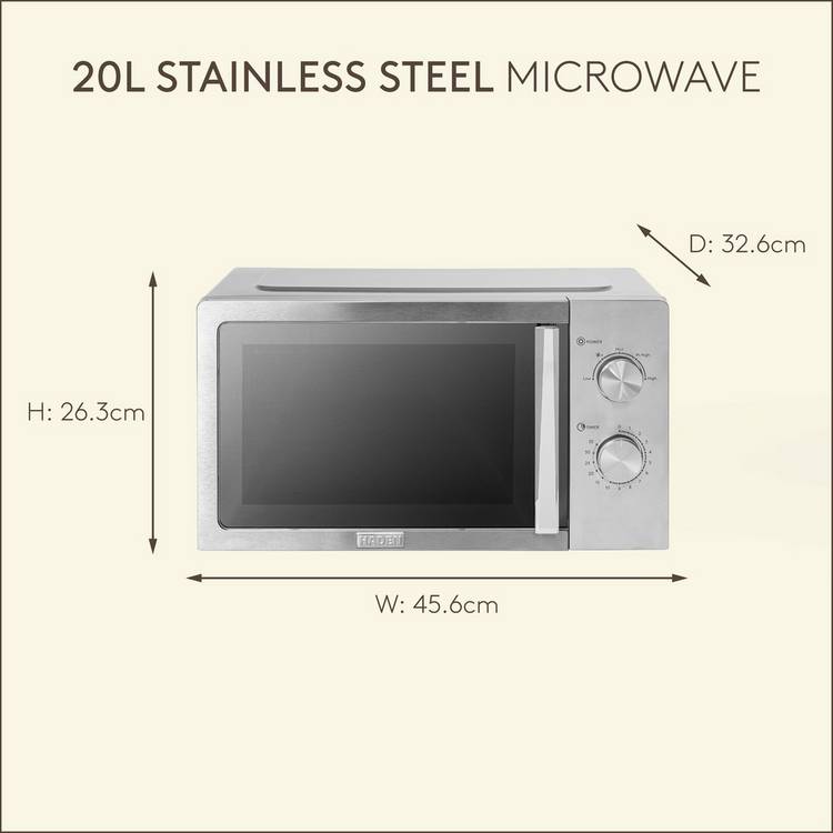 Haden stainless steel microwave 800W 20L (British brand)