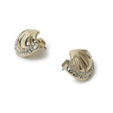 Freedom gold tone crystal shell stud earrings - British product