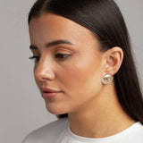 Freedom gold tone crystal shell stud earrings - British product