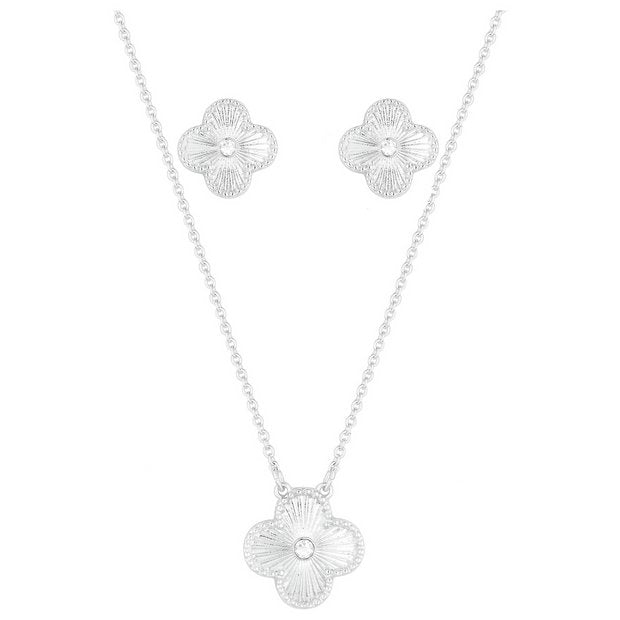 Lipsy silver plated floral clover set - British product