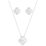 Argos Lipsy Silver Plated Floral Clover Pendant and Earring Set- Buy online at McGrocer