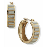 Argos DKNY Gold Tone White Baguette Hoop Earrings- Buy online at McGrocer