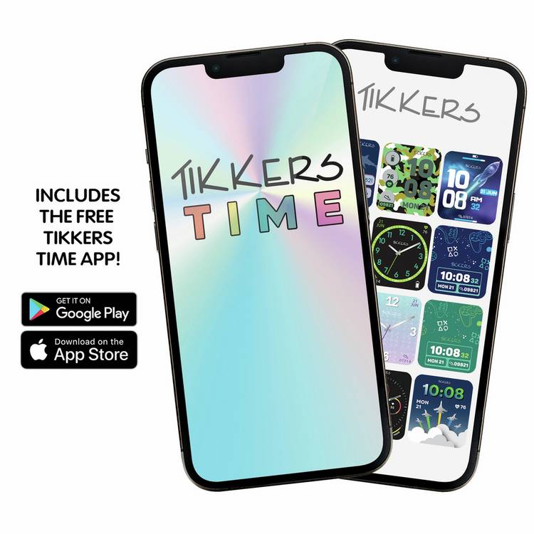 Tikkers smart watch pink camo silicone strap - British product