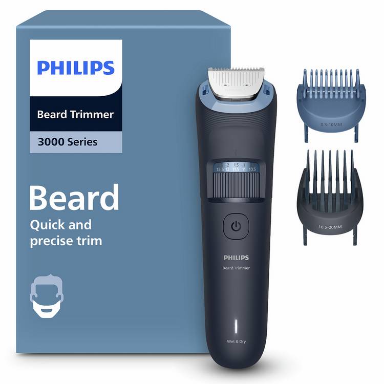 Philips Series 3000 beard trimmer with combs, imported from the UK