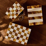 Habitat checkered trinket boxes brown and cream set of 3 - British product