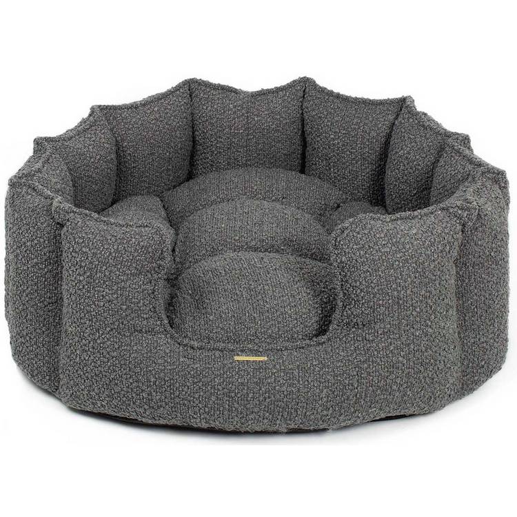 Lords & Labradors high wall dog bed in granite boucle large (British brand)