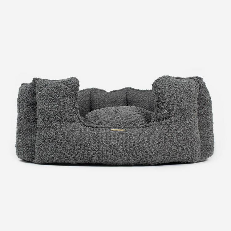 Lords & Labradors high wall dog bed in granite boucle large (British brand)