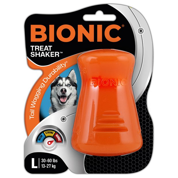 Bionic treat shaker large dog chew toy orange - British product