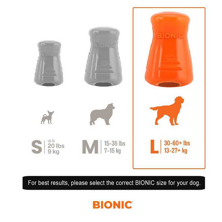 Bionic treat shaker large dog chew toy orange - British product