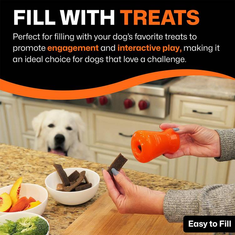 Bionic treat shaker large dog chew toy orange - British product