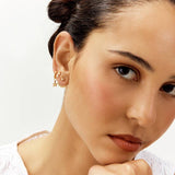 Revere star drop hoop earrings gold plated sterling silver - British product