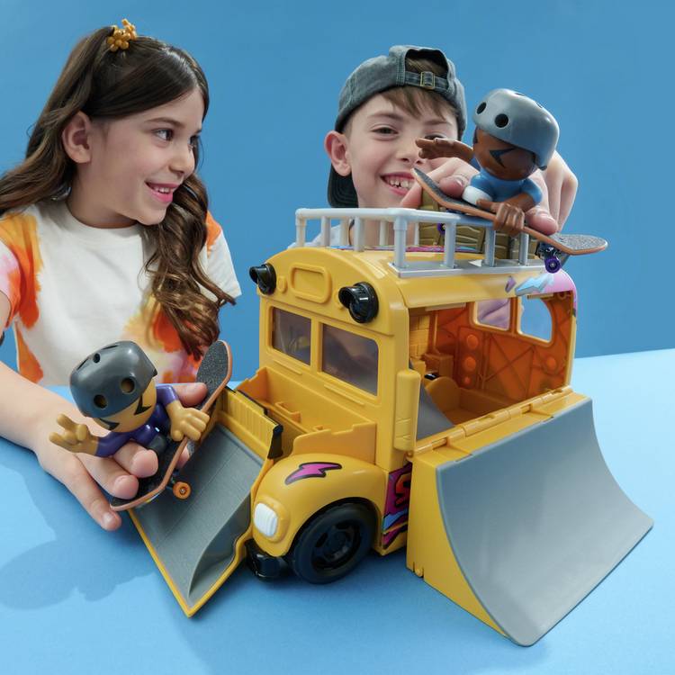 Tech Deck Sk8 Crew fingerboard playset with bus and ramps - British product