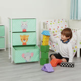Liberty House Toys kids jungle 3 drawer storage unit green (British brand)