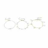 Freedom gold tone blue bead and shell anklet set (British brand)