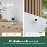 Blink security camera 2 pack with weather-resistant adaptor - British product