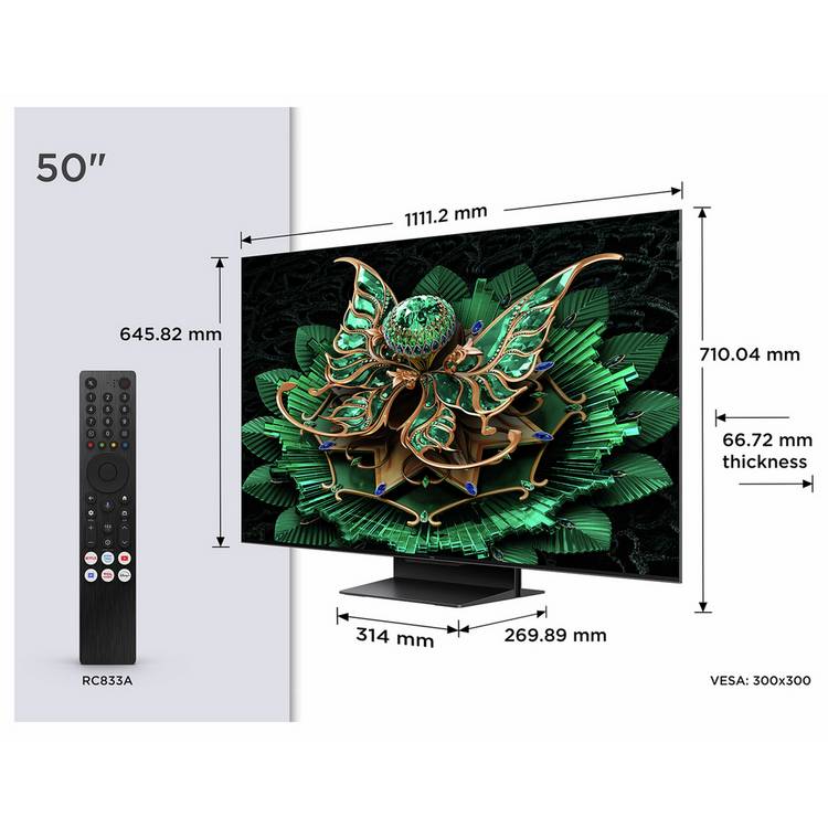 TCL 50C7K 4K Mini-LED TV 50 inch, UK version