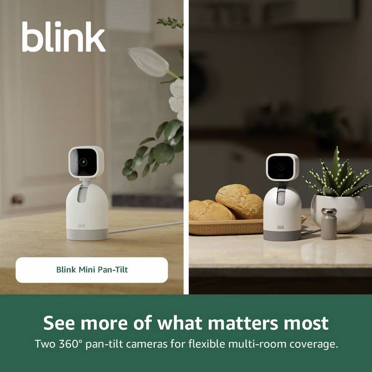 Blink Mini Pan-Tilt security camera pack of 2, UK version