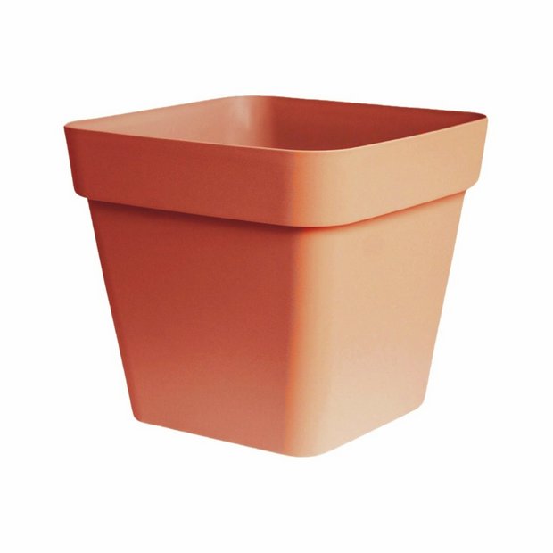 Ivyline Cleo Square Planter with Wheels Terracotta 40cm - British product