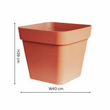 Ivyline Cleo Square Planter with Wheels Terracotta 40cm - British product
