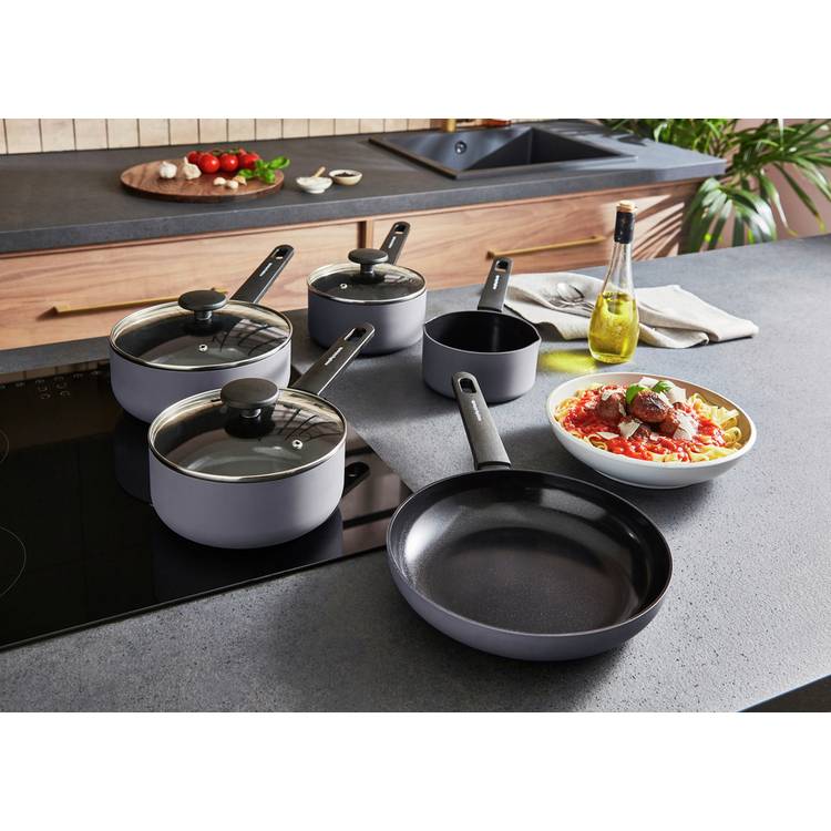 Morphy Richards 5-piece saucepan set grey (British brand)