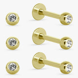 Revere gold flatback stud earrings set of 3, UK version