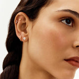 Revere gold plated hoop earrings pave set cubic zirconia (British brand)