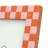 Habitat pink checkered resin picture frame 4x6 inch (British brand)