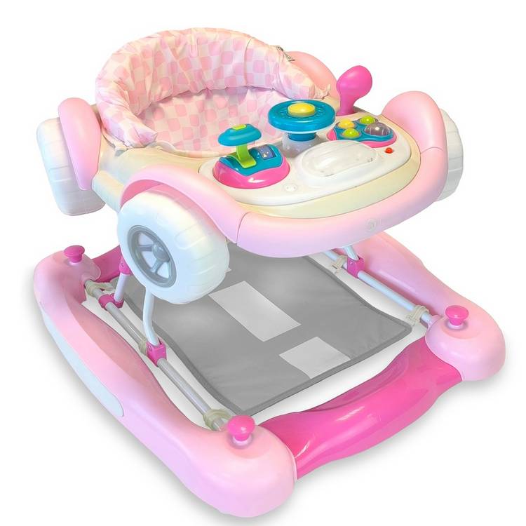 Mychild baby walker pink with steering wheel (British brand)