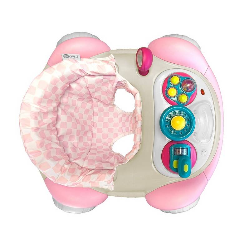 Mychild baby walker pink with steering wheel (British brand)