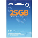 O2 25GB Pay As You Go SIM card - British product