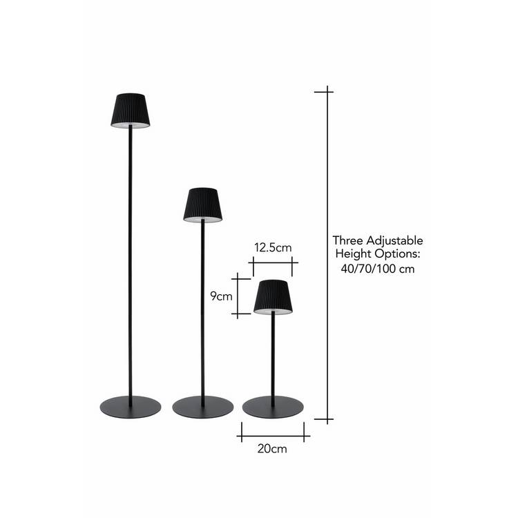 BHS rechargeable LED floor lamp black (British brand)