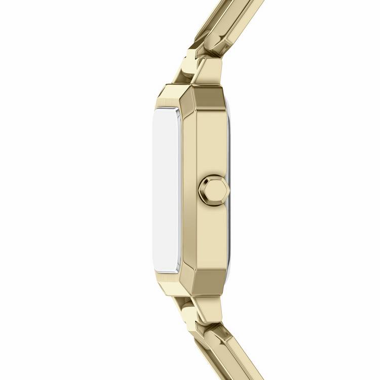 Armani Exchange gold tone stainless steel watch rectangular case, UK version