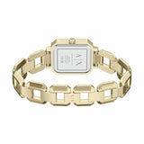 Armani Exchange gold tone stainless steel watch rectangular case, UK version