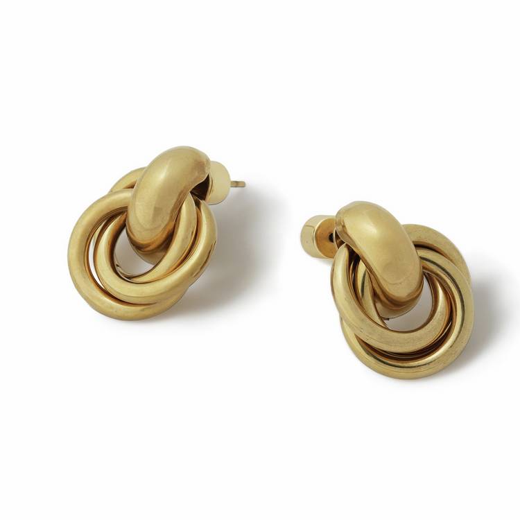 Freedom gold knot stud earrings stainless steel - British product
