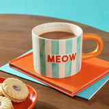 Argos Argos Home Mint Green Stripes Meow Decal Stoneware Mug - 320ml- Buy online at McGrocer