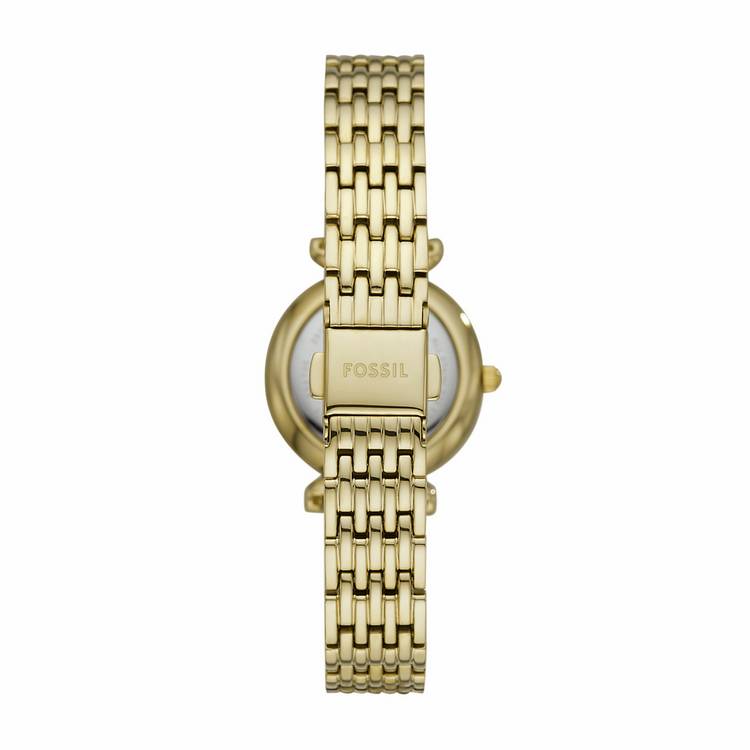 Fossil Carlie Mini watch gold tone stainless steel, UK version