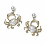 Freedom gold-tone crab drop earrings 40mm, UK version