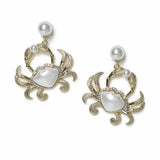 Freedom gold-tone crab drop earrings 40mm, UK version
