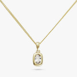 Revere gold plated oval pendant necklace with cubic zirconia (British brand)