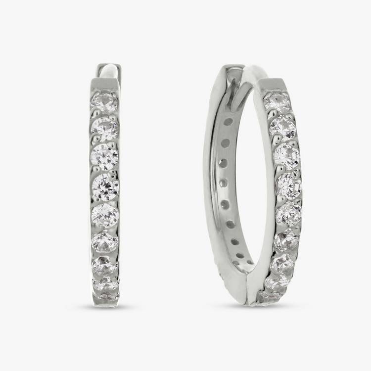 Revere sterling silver pave set huggies earrings, UK version