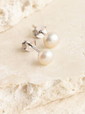 Freshwater pearl stud earrings sterling silver 5mm - British product