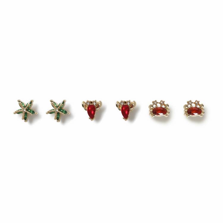 Freedom ocean-themed stud earrings set of 3 - British product