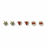 Freedom ocean-themed stud earrings set of 3 - British product