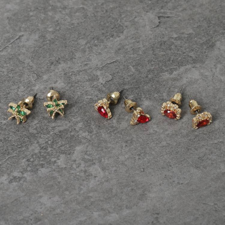 Freedom ocean-themed stud earrings set of 3 - British product