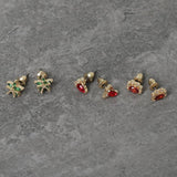 Freedom ocean-themed stud earrings set of 3 - British product