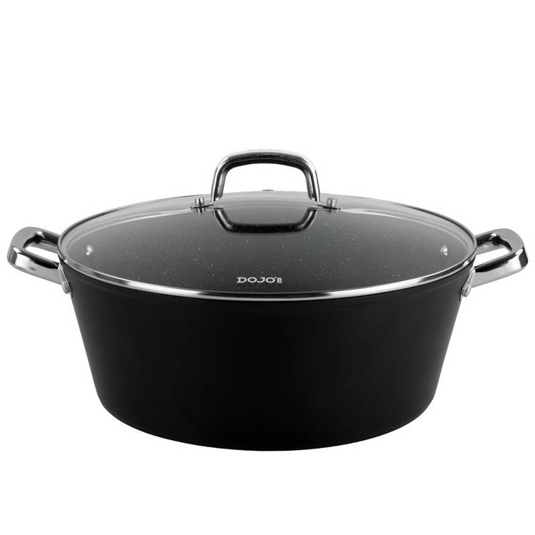 Dojo Hero Neverstick+ 8L aluminium casserole dish black, imported from the UK