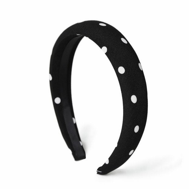 Freedom white polka dot headband - British product